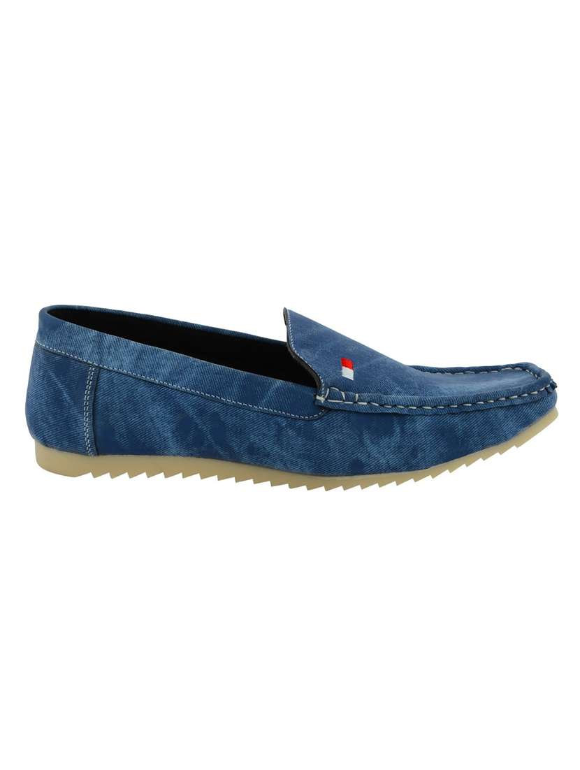Buy online Blue Denim Loafers from Casual Shoes for Men by Leatherkraft