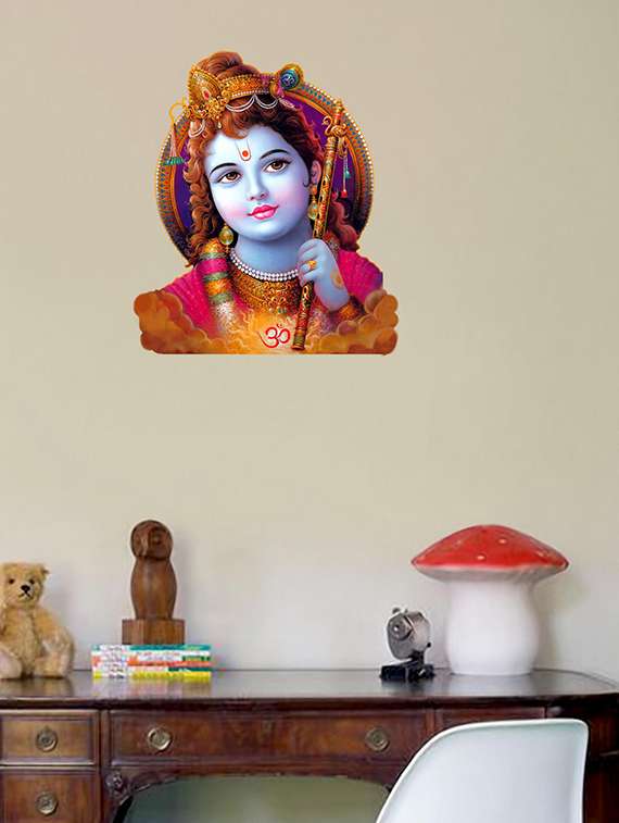 Buy online Multicolor Krishna Fabric Wall Painting from Wall Decor for