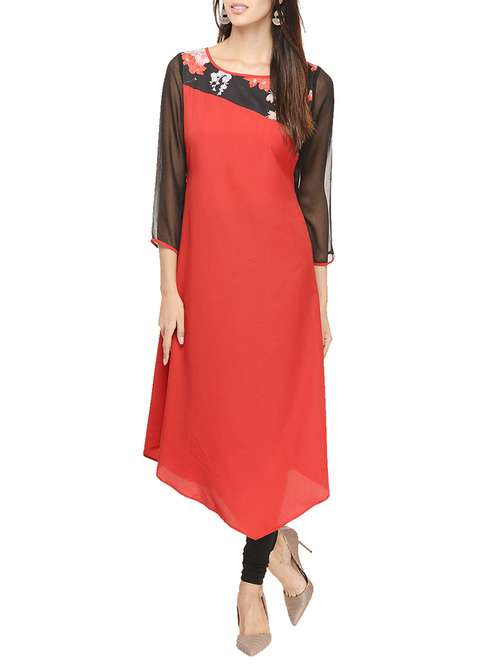 limeroad crepe kurtis