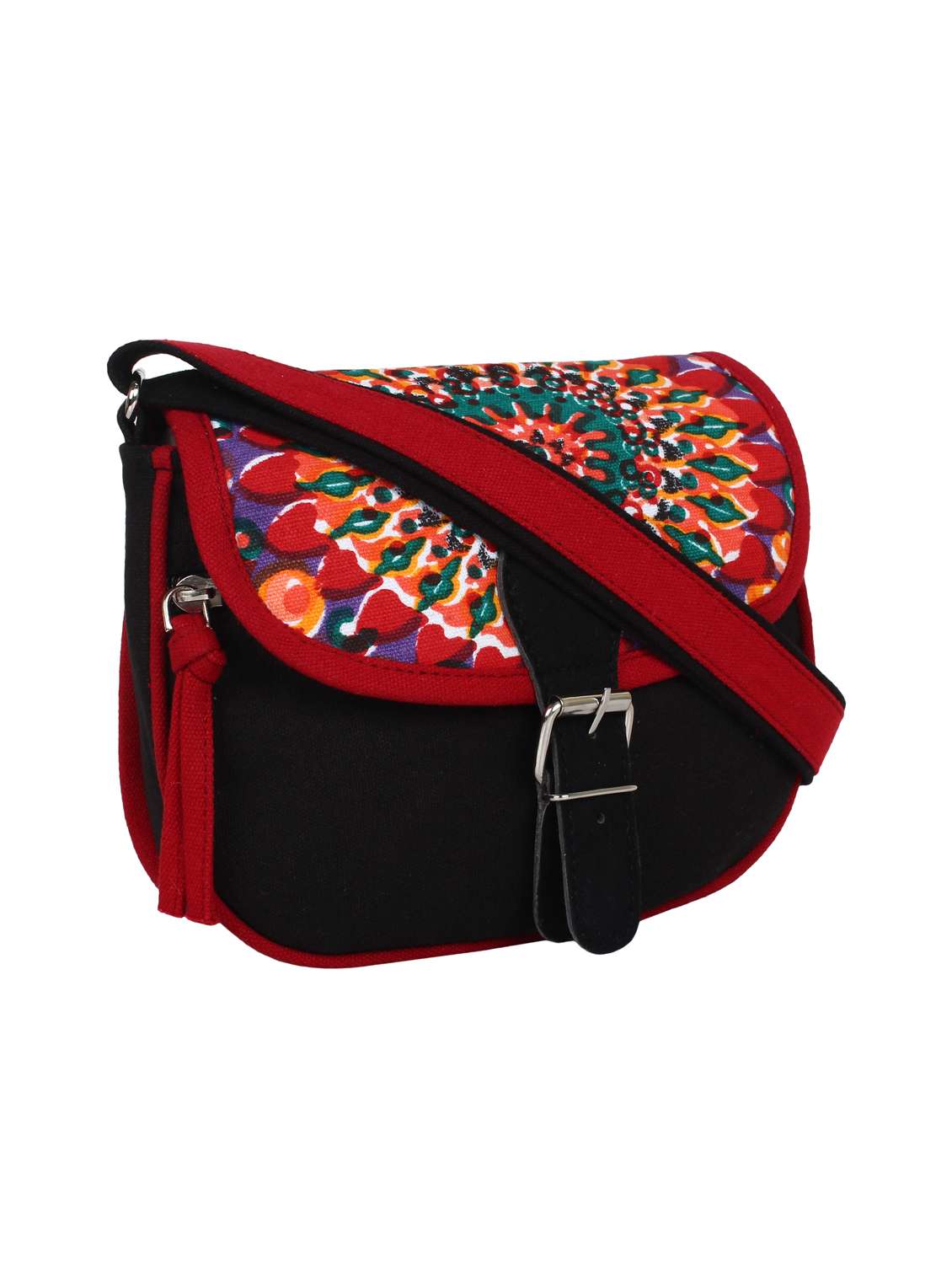 Buy online Black Printed Sling Bag from bags for Women by Anekaant for