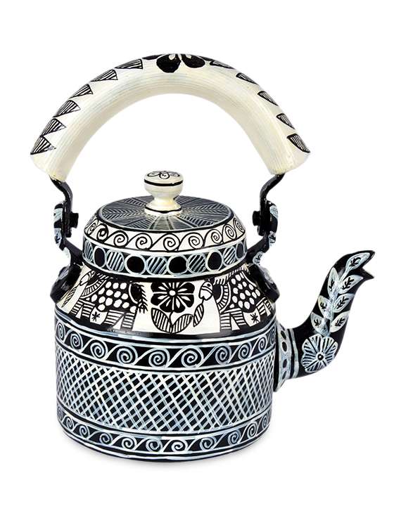 Buy online Black And White Painted Tea Kettle from Coffee & Tea for