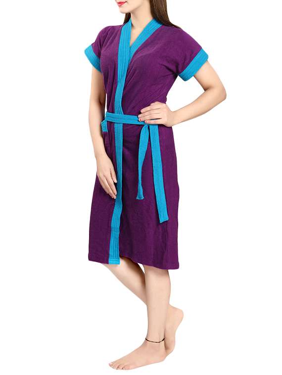 Buy online Purple Cotton Bath Robe from Bath for Unisex by Be You for