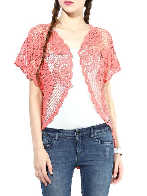 Buy online Red Cotton Short Sleeve Shrug from Capes u0026 Shrugs for Women by  Karyn for ₹449 at 63% off | 2023 Limeroad.com