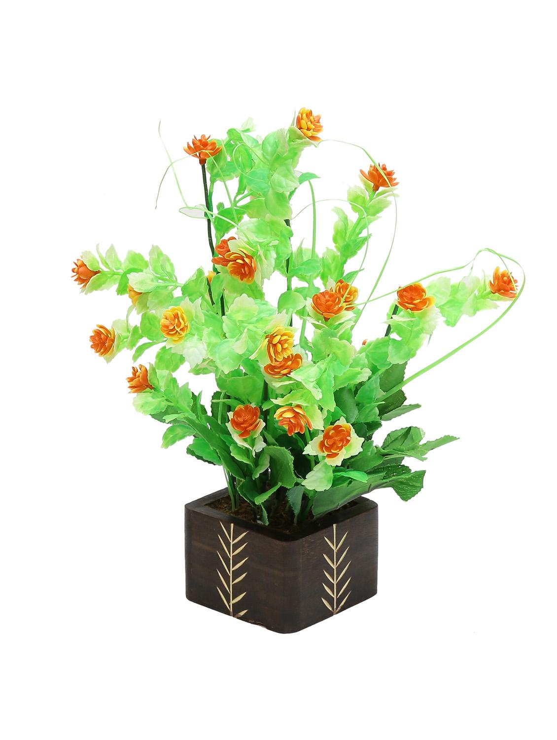 Random Artificial Potted Plant With Small Orange Flowers By Random Artificial Potted Plant With Small Orange Flowers 12818960 Zoom Image 1
