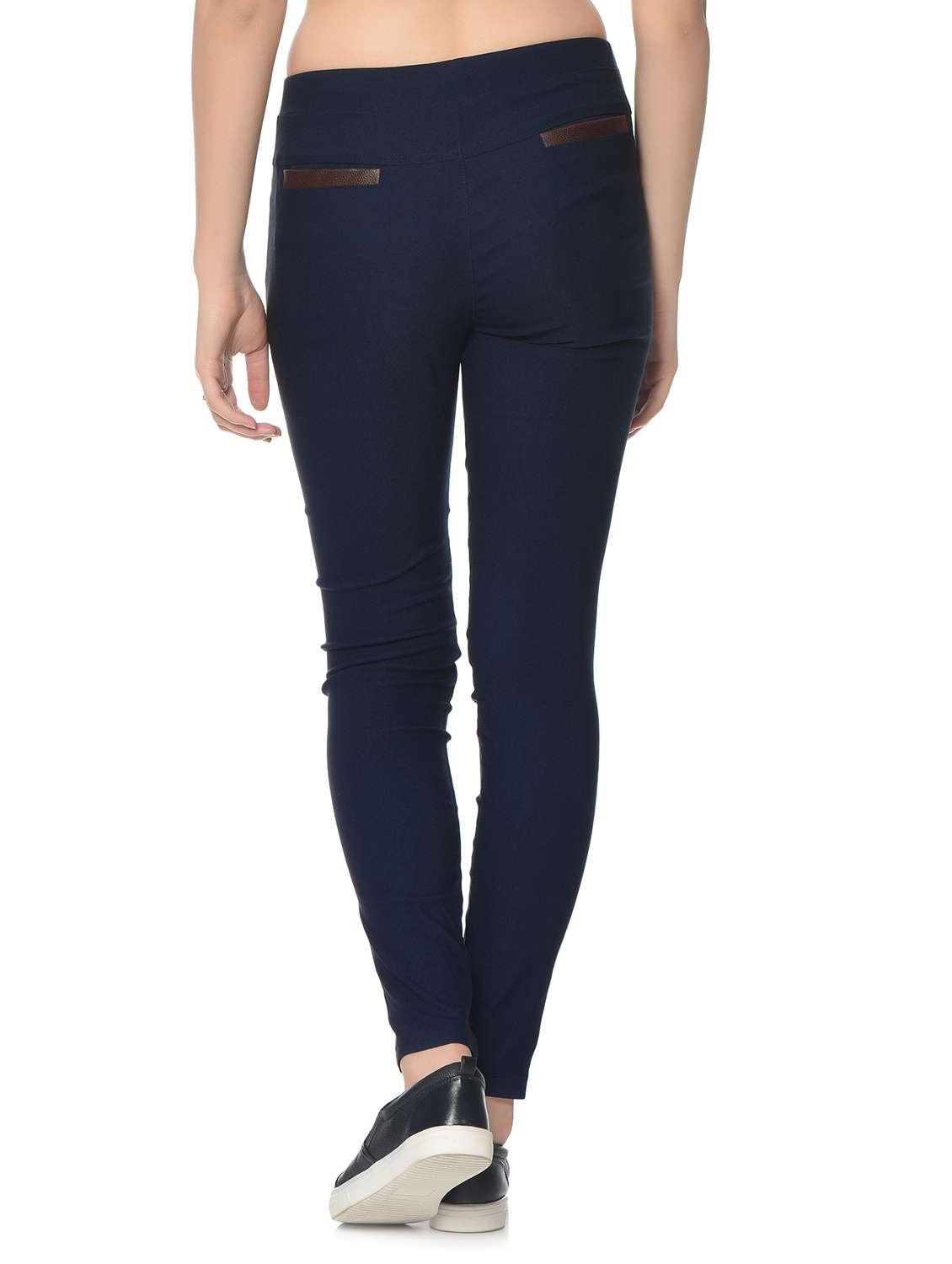 Buy online Navy Blue Lycra Jeggings from Jeans & jeggings for Women by