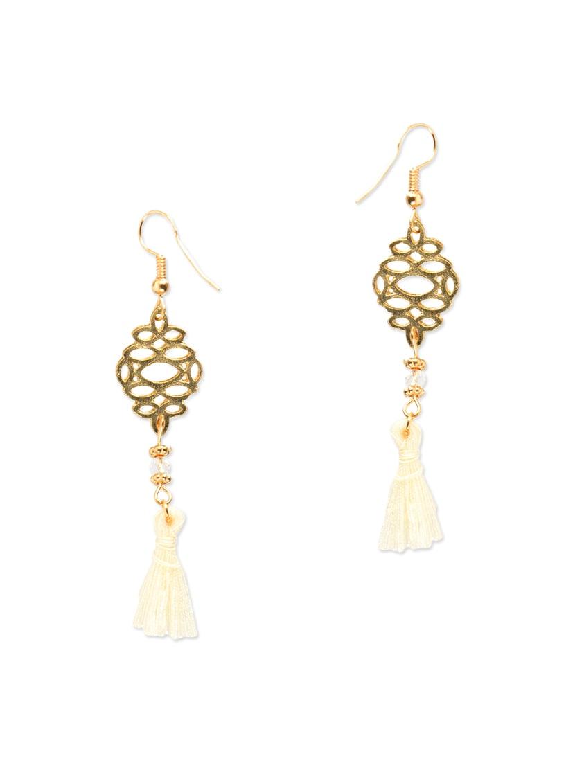 Gold And Cream Tel Trim Earrings By Diva Walk Online Gold And Cream Tel Trim Earrings 12943608 Zoom Image 1