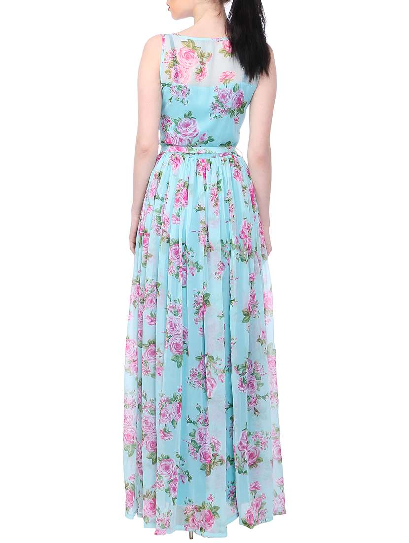 Tie Front Floral Maxi Dress