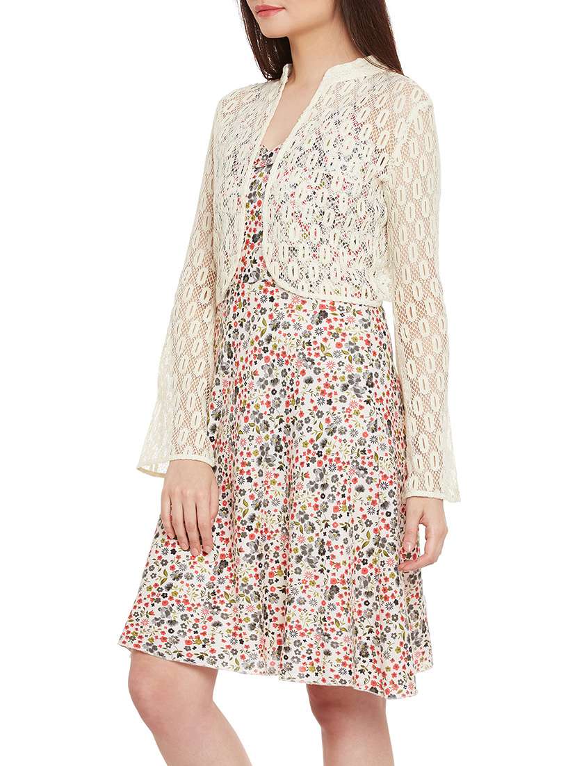 Buy online White Cotton Shrug from Capes & Shrugs for Women by Meee