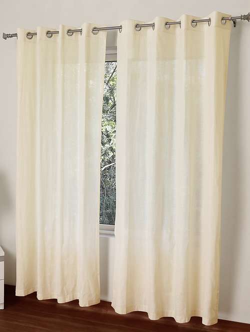 Buy Online Rosara Irene Cream Organic Linen Look Plain Single