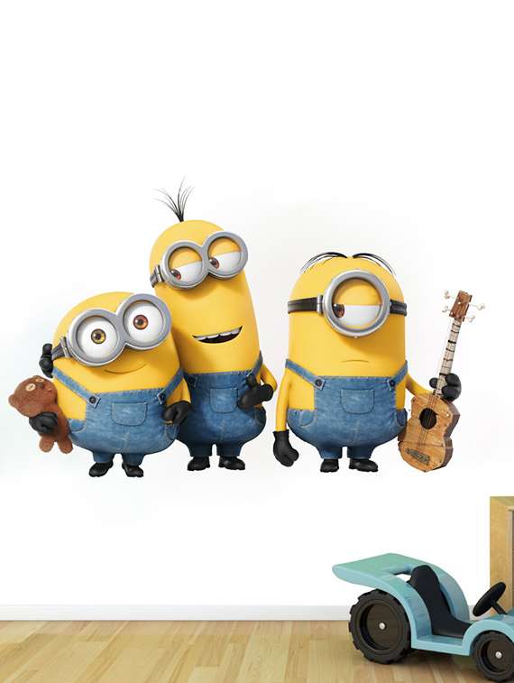 Wall Sticker (Three Minoins,Wall Covering Area  22 X 29 Inch)