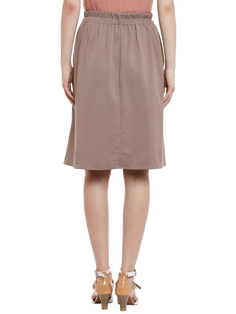 Buy online Light Brown Skirt from Skirts & Shorts for Women by Meee
