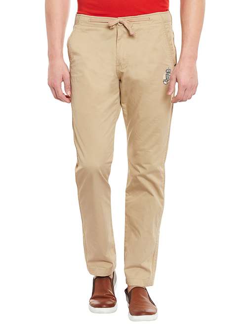 Buy online Beige Cotton Casual Trousers from Bottom Wear for Men by Wear Your Mind for â¹762 at 