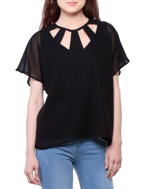 BLACK COLOURED TOPS FOR GIRLS