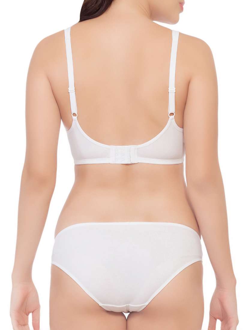 Buy online White Cotton Bra And Panty Set from lingerie for Women by Soie for ₹248 at 60 off