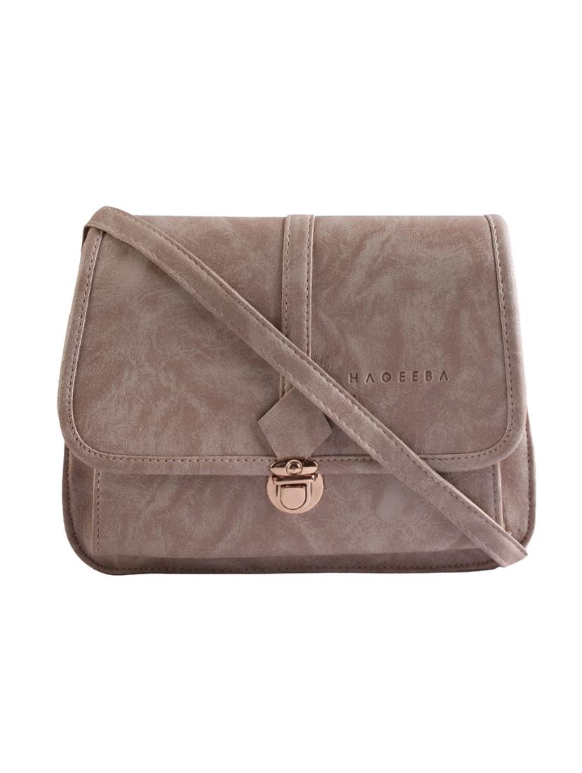 grey leatherette  regular sling bag