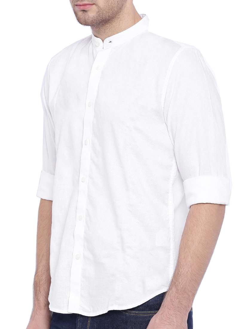 Buy online White Cotton Casual Shirt from shirts for Men by Zavlin for