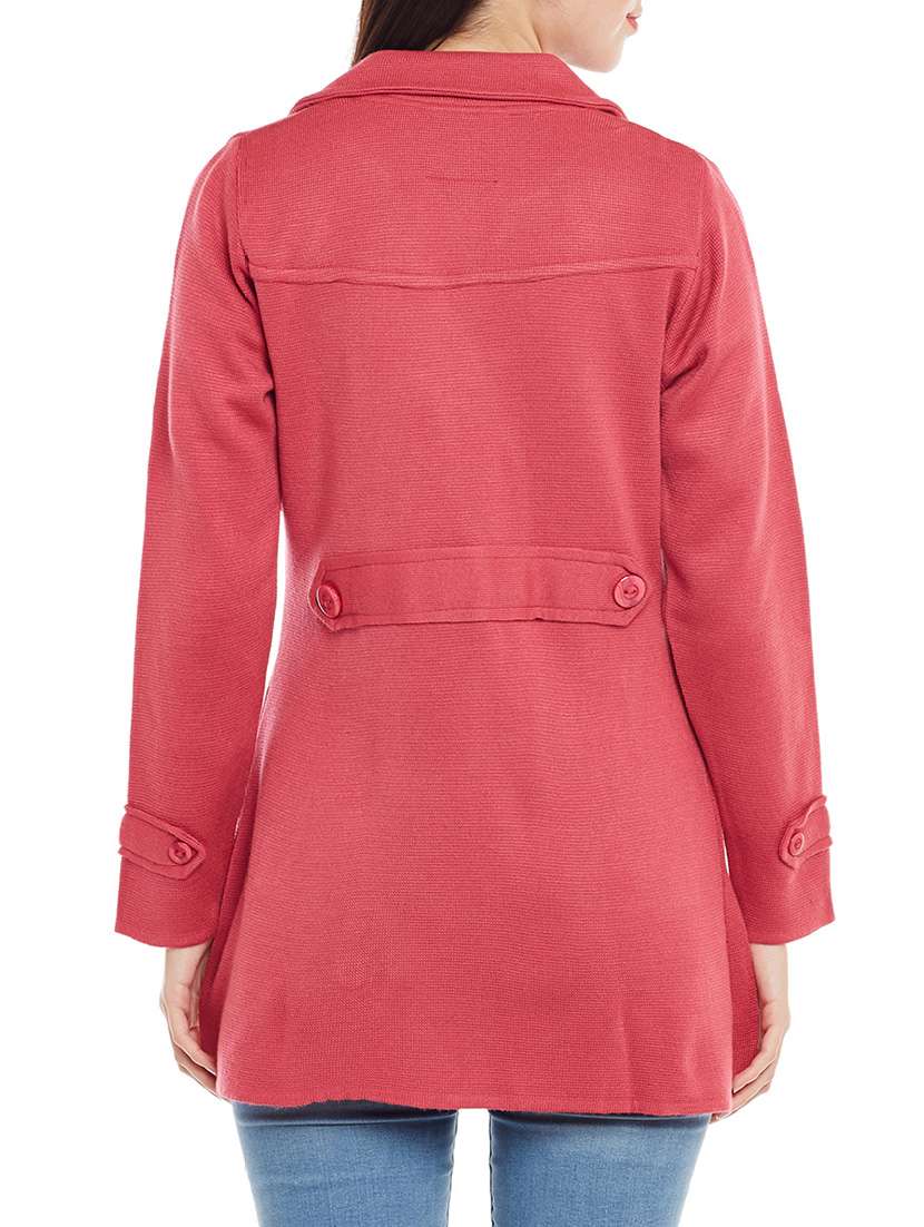Buy online Light Pink Woolen Pea Coat from blazers and coats for Women by Cayman for ₹2096 at 48