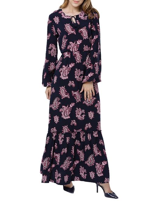 tokyo talkies women's maxi dark blue dress