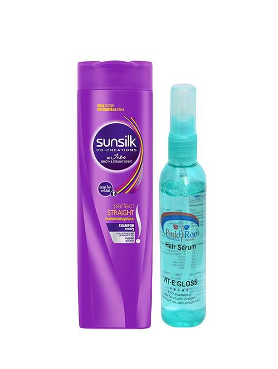 Buy Online Sunsilk Perfect Straight Shampoo With Pink Root Hair