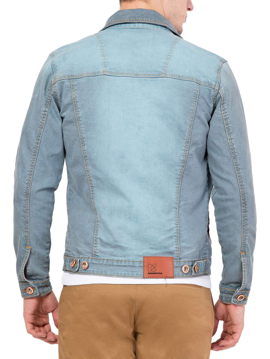 Buy online Light Blue Denim Jacket from 