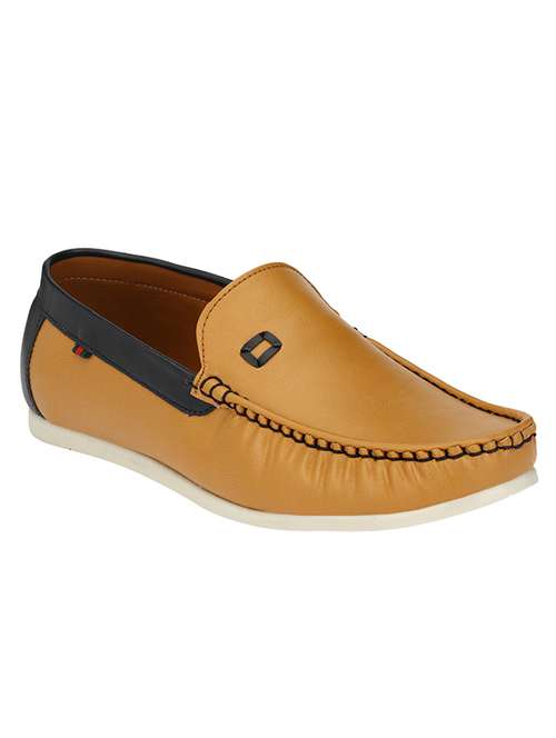 tan leatherette slip on loafer - 14418080 -  Standard Image - 0