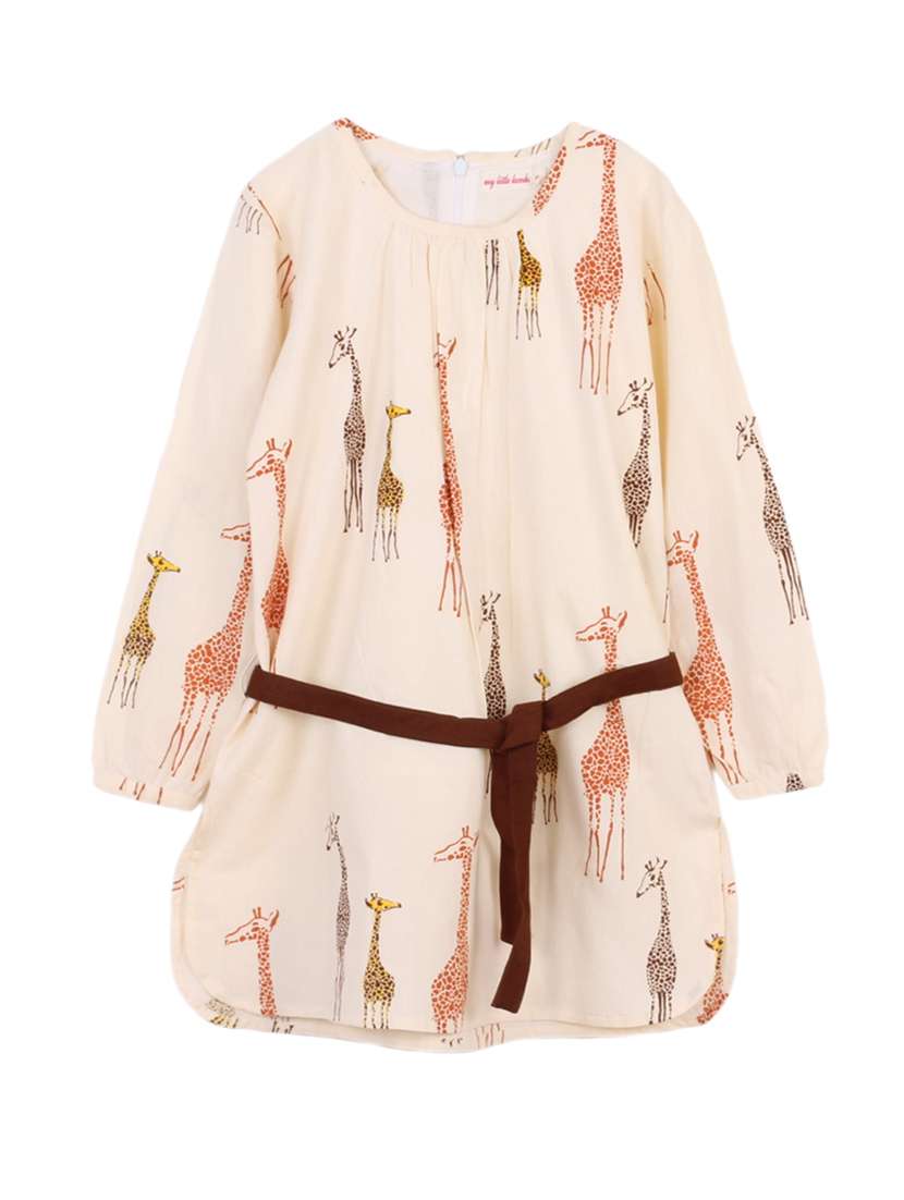 Girls Round Neck Long Sleeves Frock