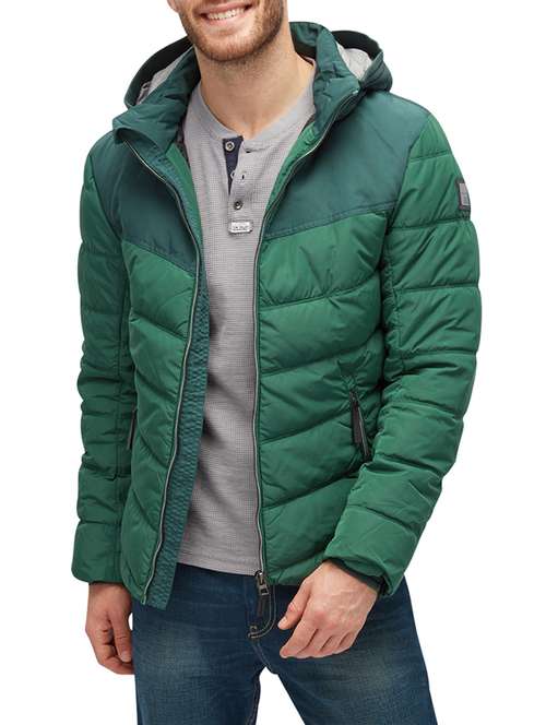 tom tailor denim hooded quilted jacket