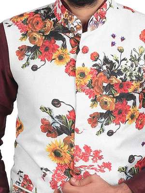 nehru jacket flower design