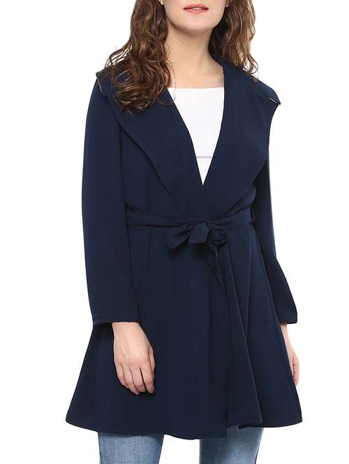 navy blue waterfall coat