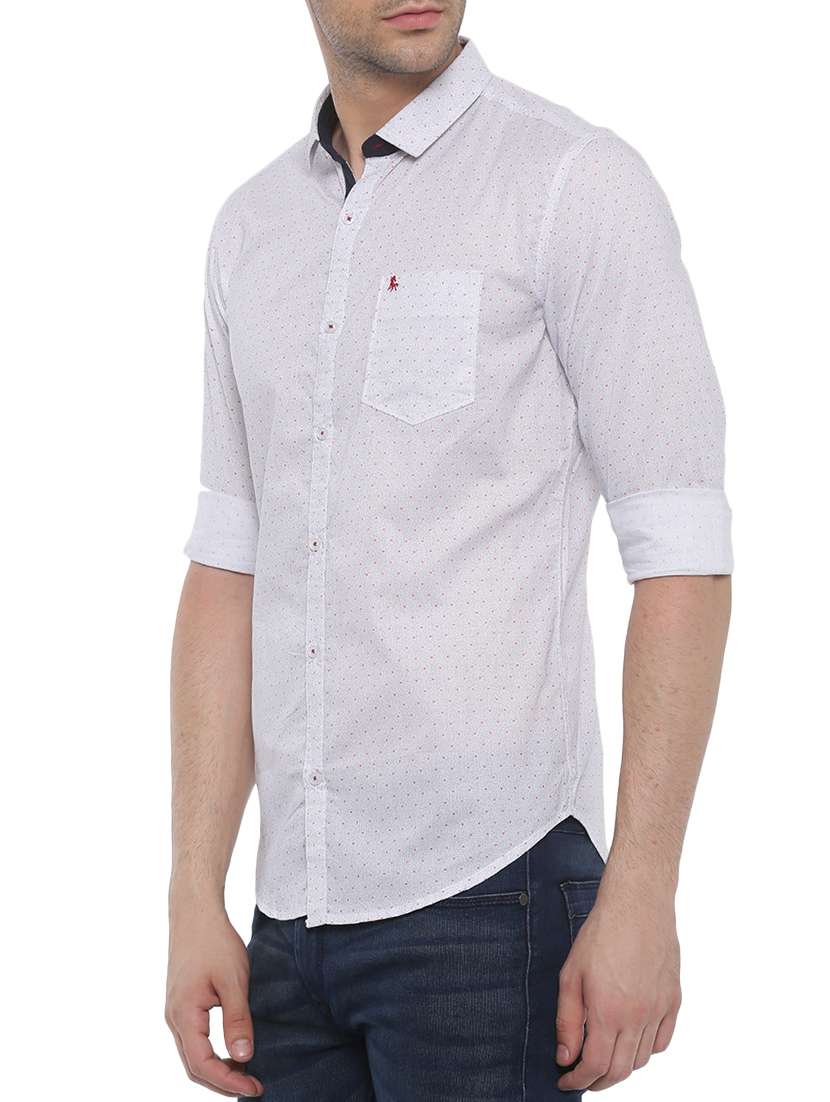 Buy online White Cotton Casual Shirt from shirts for Men by Showoff for