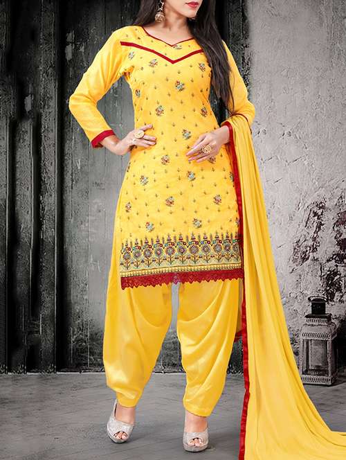 yellow patiyala dress