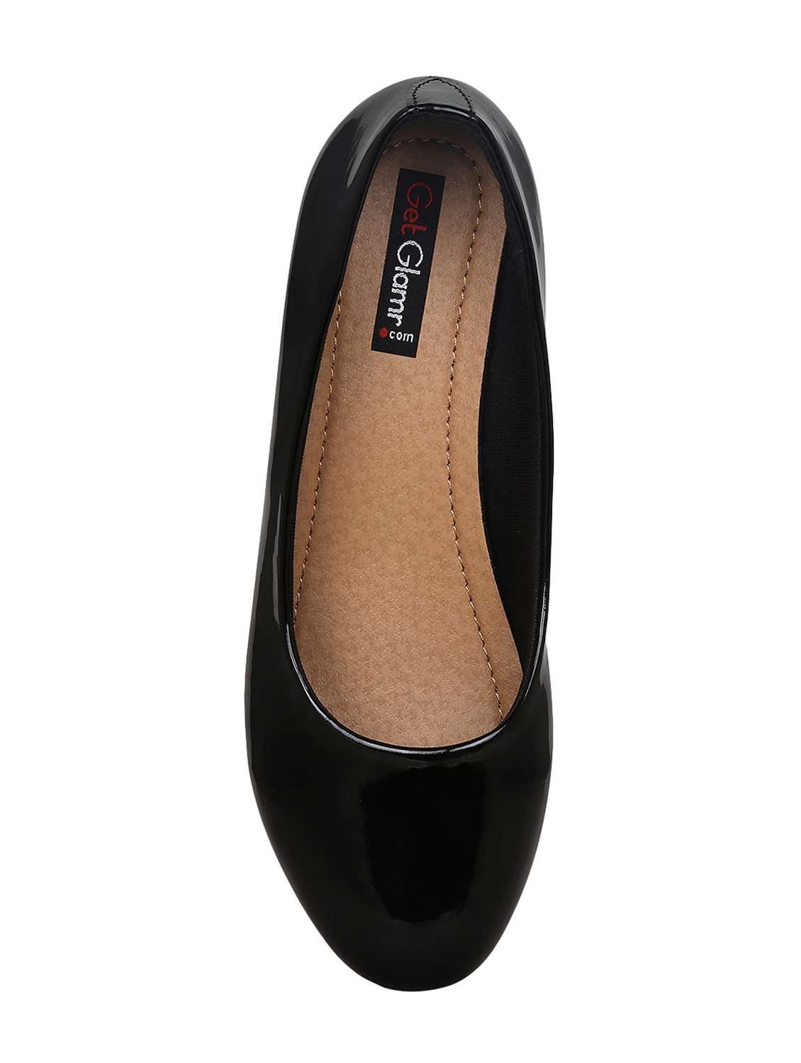 Buy online Black Faux Leather Slip On Pumps from heels for Women by Get