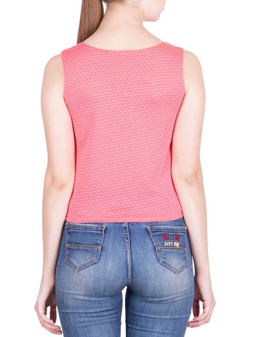 Buy online Pink Lycra Crop Top from western wear for Women by Khhalisi