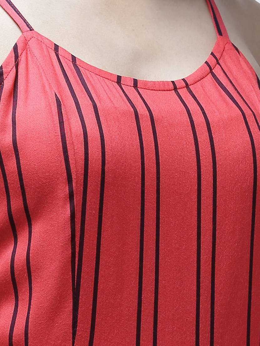Striped Full Leg Cami Jumpsuit