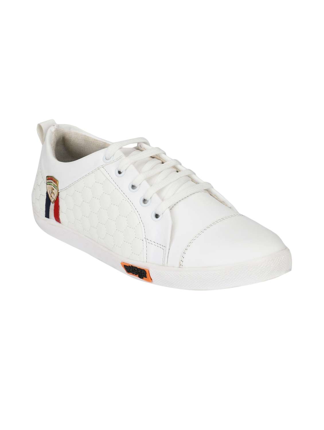 white canvas lace up sneakers