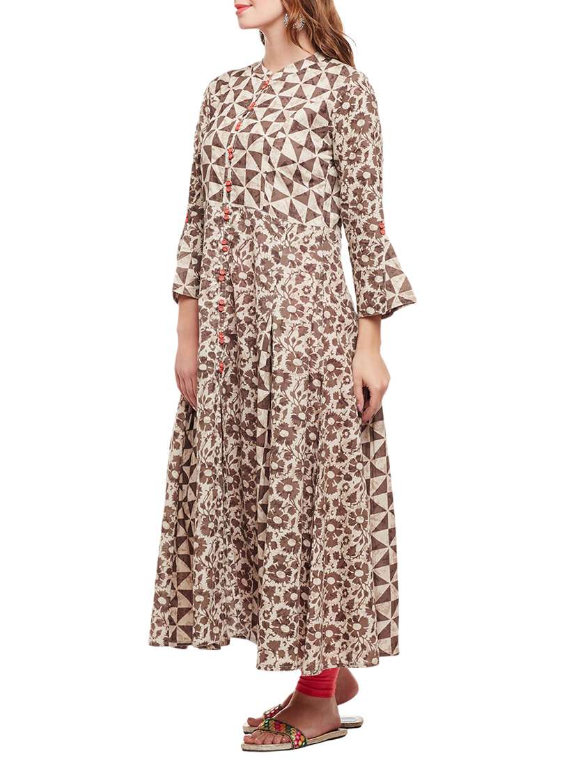 Buy online Aline Bell Sleeves Kurta from Kurta Kurtis for Women by