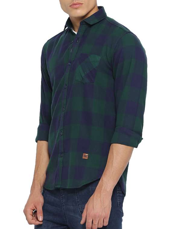 Buy online Mens Checks Casual Shirt from shirts for Men by Campus Sutra