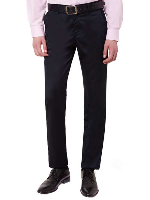 Buy online Navy Blue Polyester Blend 