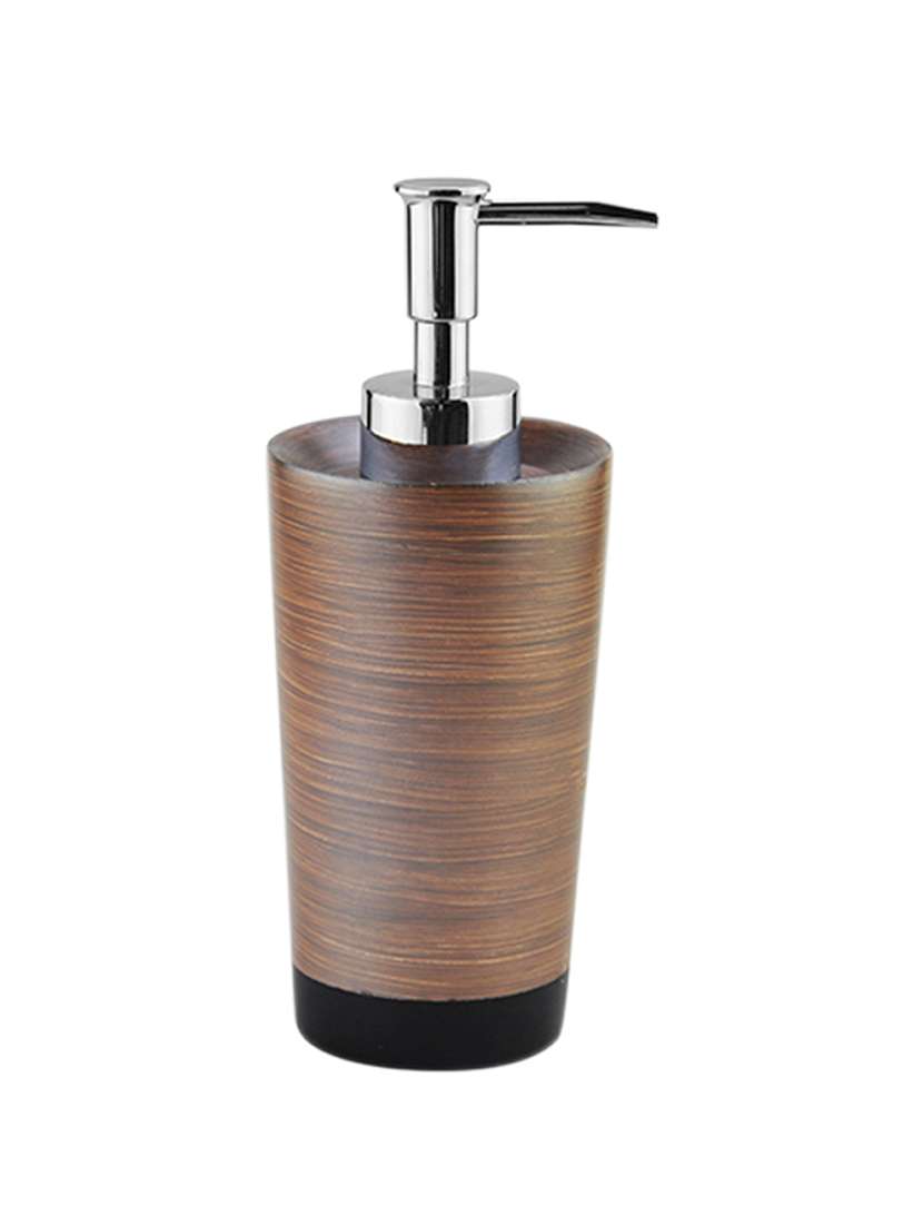 Liquid Soap Dispenser, Brown Polyresin Soap Dispenser For Kitchen, Bathroom Or Common Basin