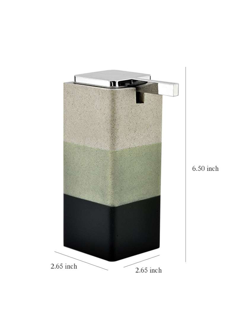 Liquid Soap Dispenser, Green Polyresin Soap Dispenser For Kitchen, Bathroom Or Common Basin