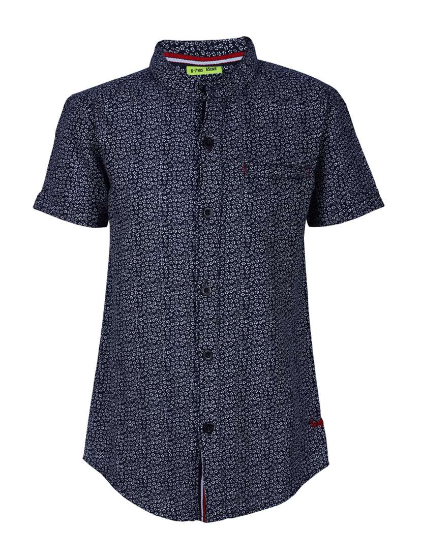 Navy Blue Cotton Shirt