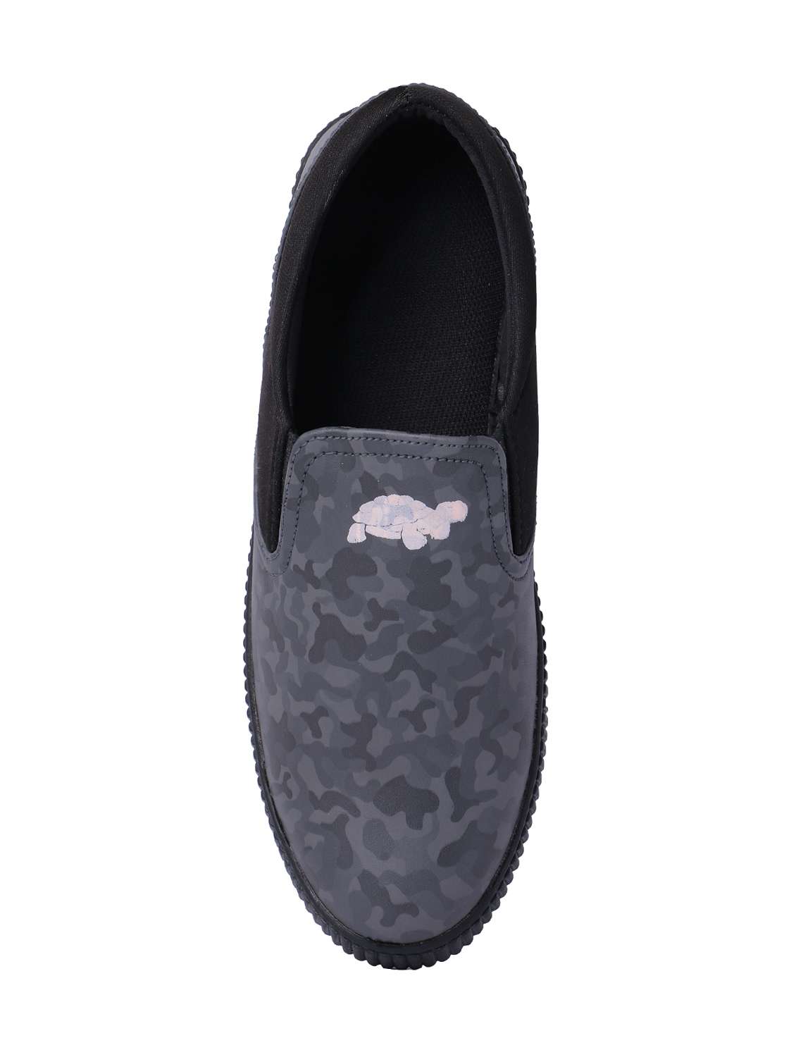 Grey Leatherette Casual Slip On