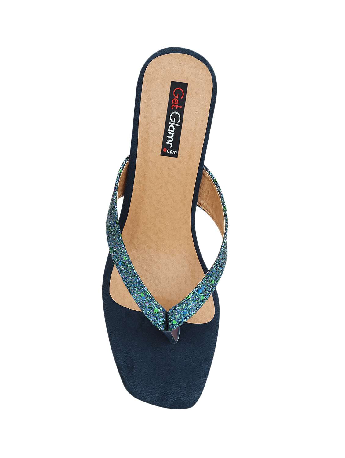 Buy online Blue Toe Separator Sandals from heels for Women by Get Glamr