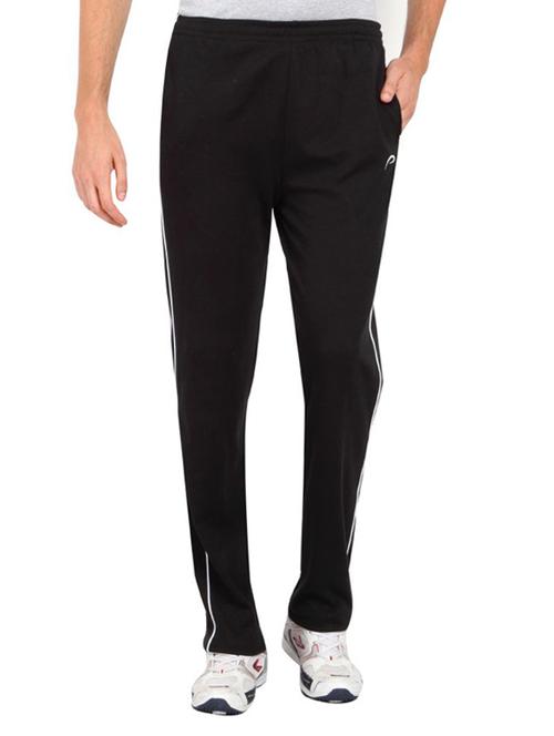 black cotton full length track pant