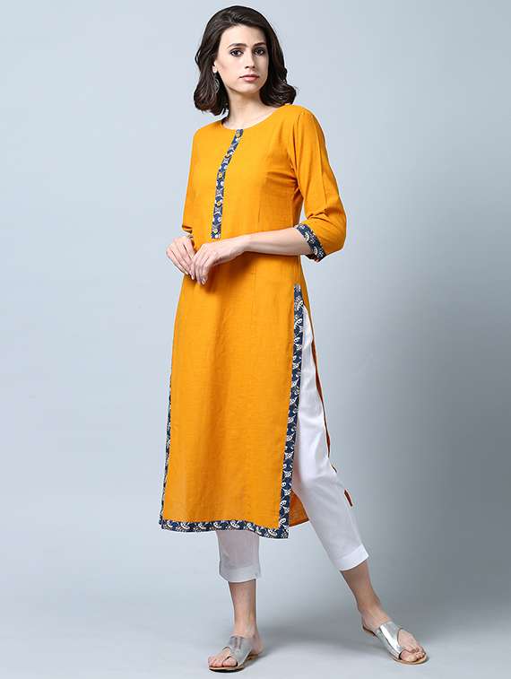 Yellow Straight Kurta