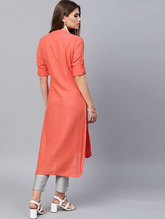 Buy online Embroidered Patch Work Kurta from Kurta Kurtis for Women by