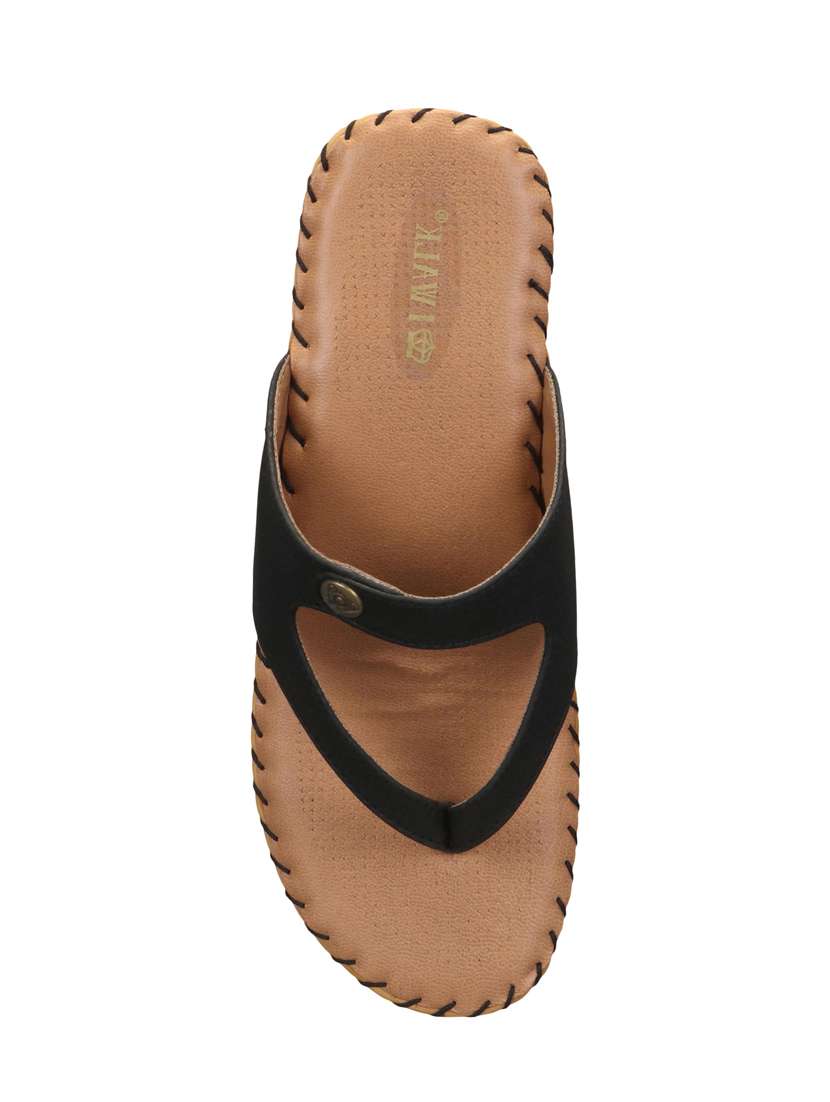 Buy online Black Toe Separator Sandals from flats for Women by 1 Walk