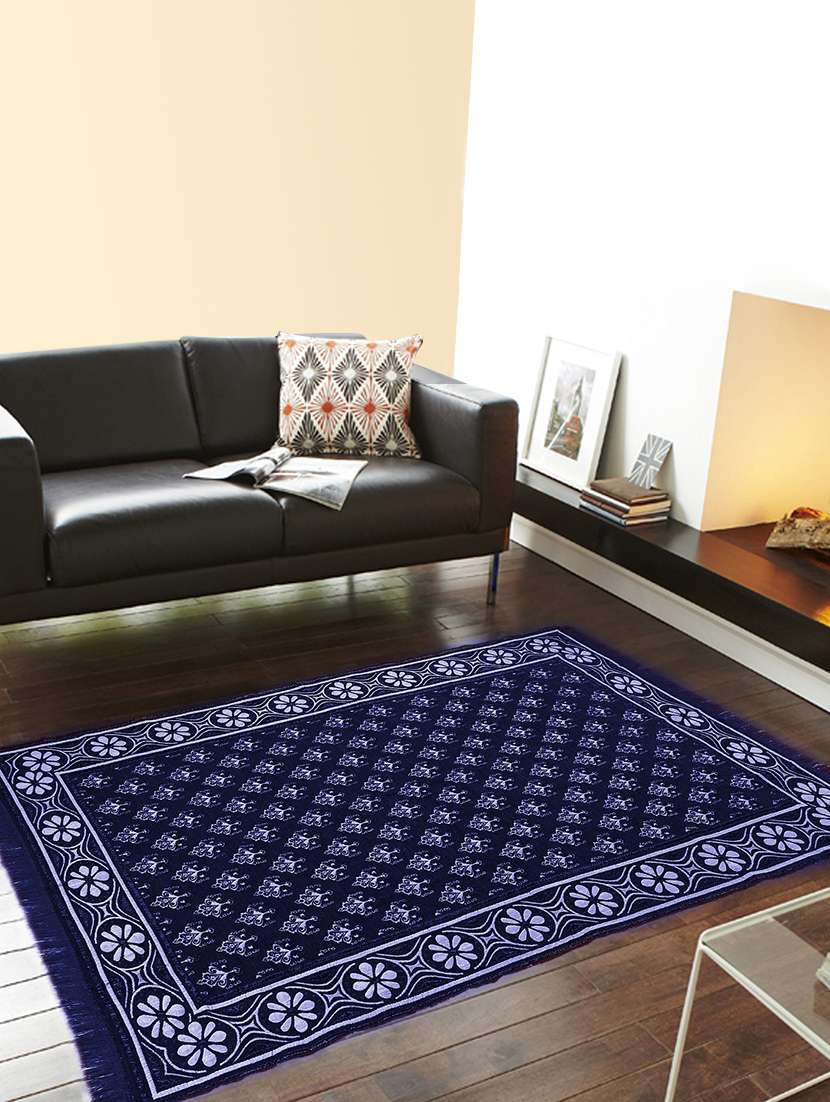 Buy online Blue Floral Velvet Carpet from Rugs & Carpets for Unisex by