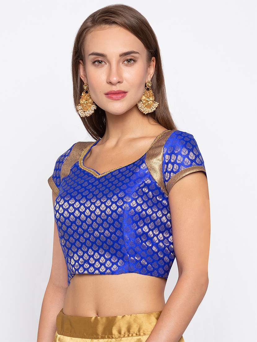 Back Design With Tassels Brocade Blouse