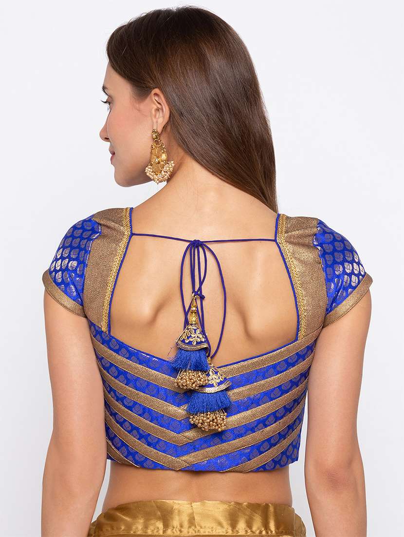 Back Design With Tassels Brocade Blouse
